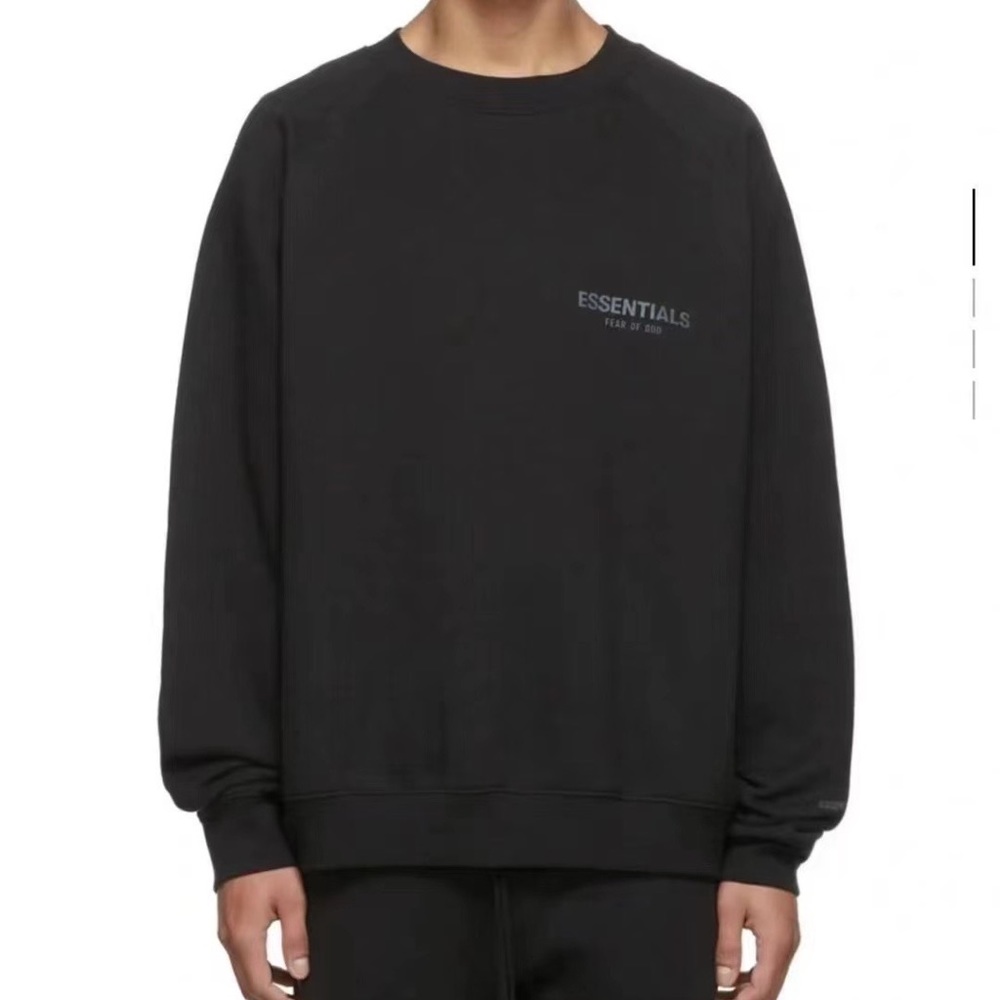 ESSENTIALS Black Pullover Sweatshirt